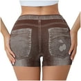 thumbnail image 6 of Karight Faux Jeans Shorts for Women Summer Mid Rise Stretchy Denim Shorts Butt Lifting Slimming Ripped Shorts for Curvy Women, 6 of 9