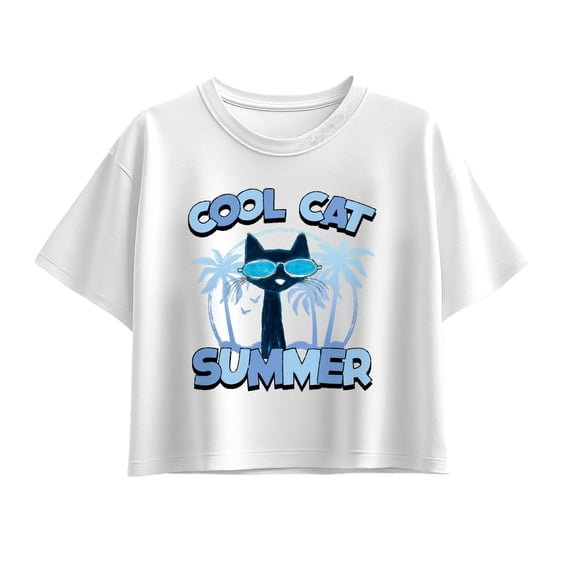 MerryMakers - Cool Cat Summer Ptc - Youth Girls Boxy T-Shirt