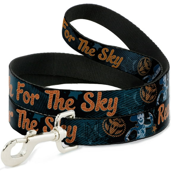 Disney Pet Leash, Dog Leash, Woody Reach For The Sky Denim Blue Print, 6 Feet Long 1.0 Inch Wide
