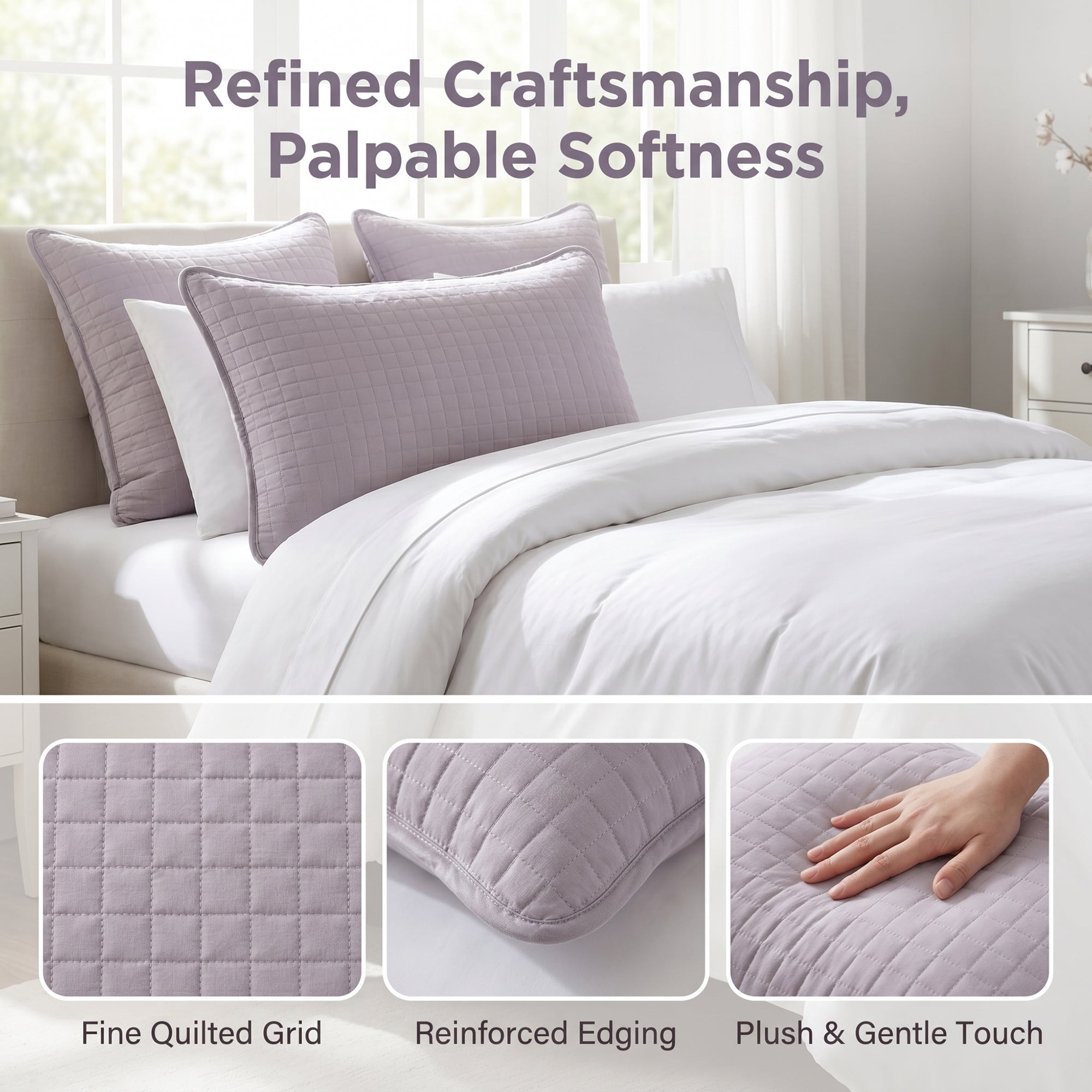 Unique Bargains 2Pcs Breathable Hypoallergenic Cotton Pillow Protectors Queen Gray A