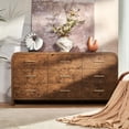 thumbnail image 7 of Vintagearth 9 Drawers Dresser for Bedroom, Curved FSC-certified Wood 1.18" Thick Board Dressers & Chests of Drawers for  Living Room, Hallway, Entryway, Dark Burl, 7 of 7