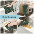 thumbnail image 2 of Yayeee 6 Pack Kitchen Dishcloths for Washing Dishes Soft Absorbent Microfiber Towels, Dark Green Plants, 2 of 9