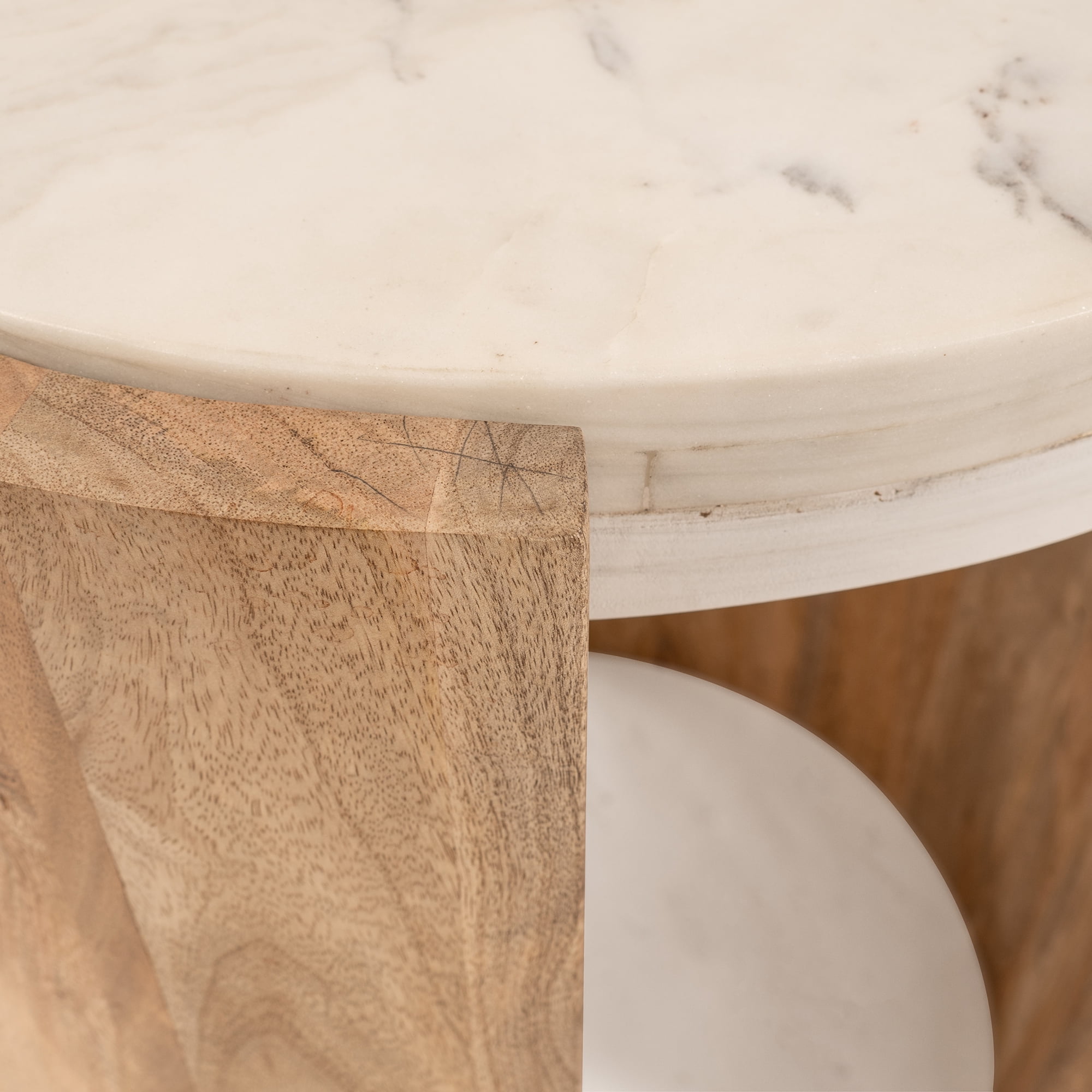 Oakridge Vintage Harlequin Patterned Marble Top Side Table