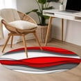 thumbnail image 5 of Red Grey Ombre Large Area Rugs for Bedroom Living Room, Soft Non Slip Carpet Bedside Rug, Abstract Modern Moire Art Geometric Round Floor Cover Kitchen Accent Rug 3.3' for Dining Room/Office, 5 of 9