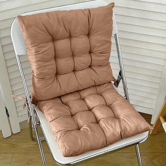 Tuvgenk Non-Slip Patio Chair Cushions Brown Square Outdoor Seating Cushions Breathable Flock Summer for Bedroom,Balcony
