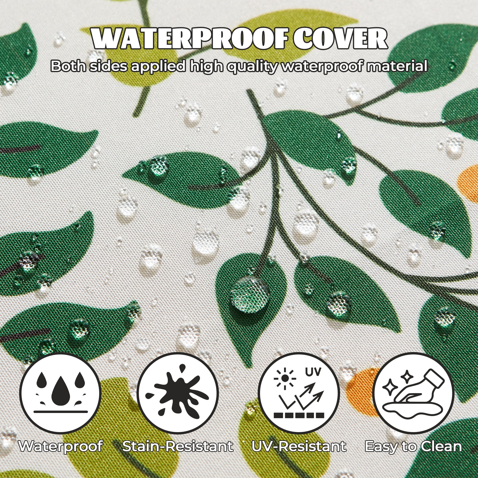 UNIKOME 17" x 16" U-Shape Round Corner Outdoor Chair Cushions, Waterproof (4 Count)