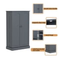 thumbnail image 6 of YUSONG Kitchen Pantry Storage Cabinet, 6 Adjustable Shelves, 2 Doors, Gray, 6 of 9