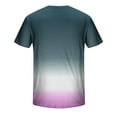 thumbnail image 5 of VERUGU Mens Tops Fashion Gradient Color Print Short Sleeve Graphic Pullover Outdoor Daily Round Neck T-Shirts Spring Summer Clothing Apparel Navy XL, 5 of 5
