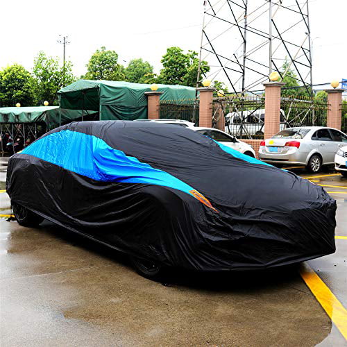 Universal Fit for Sedan MORNYRAY 6 Layers Waterproof Car Cover All Weather Snowproof UV Protection Windproof Outdoor Full car Cover Fit Sedan Length 194-206 inch 