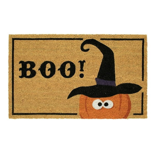 Home Accents Halloween Doomats Witchy Boo Pumpkin 18 in. x 30 in. Coir ...