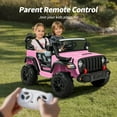 thumbnail image 5 of Outfunny 24V Kids Ride on Truck, 4WD 2 Seater Electric Ride on Toys Car for Big Kids w/ Remote, 4x200W Motor - Light Pink, 5 of 10