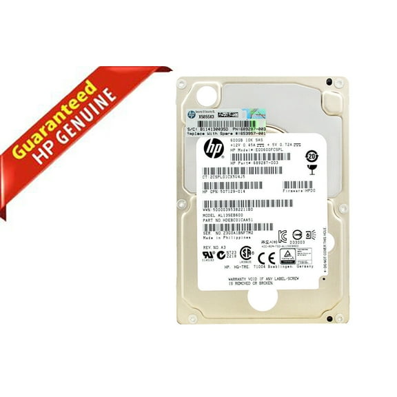 Pre-Owned 689287-003 EG0600FCSPL HP 600GB 6G 10K SFF 2.5" SAS SC Enterprise HDD Hard Drive Used