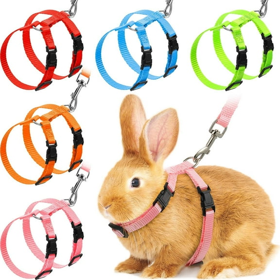 Windfall Pet Rabbit Harness Leash for Soft Nylon,Running,Walking Jogging Harness Leash with Safe Bell for Bunny, Cat, Kitten,Ferret, Puppy and Other Small Pet Animals