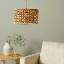 Arturesthome Boho Rustic Rattan Woven Pendant Light Lampshade