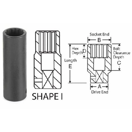 

Grey Pneumatic GY2112MD .5 in. Drive x 12MM 12 Point Deep