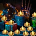 thumbnail image 4 of Set of 2 Electronic Flameless Candles, Mini Simulation Tea Lights, Battery Operated LED Candles, Christmas Table Decor, Safe Fairy Lights, Transparent Votive Candles, 4 of 6