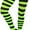 Black w/ Neon Green Stripes, variant on ToBeInStyle Womens Vibrant Horizontal Wide Striped Thigh High Stockings - Black w/ Orange Stripes - One Size