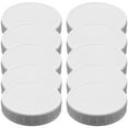 thumbnail image 1 of 10Pcs Plastic Storage Caps Lids Ribbed for 86mm Standard Regular Mouth Mason Jar Bottle,10 x Mason Jar Lids,White, 1 of 9