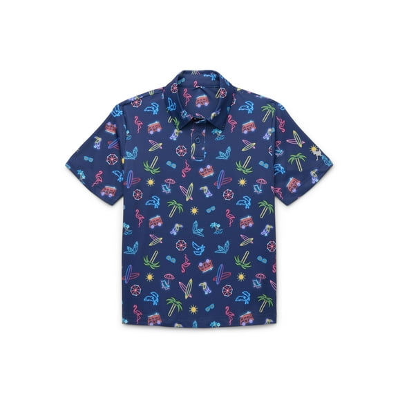 Birdie Bound Boys' and Big Boys Performance Matching Graphic Print Golf Polo Shirt, Sizes S-XL