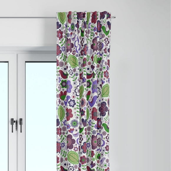Bacati - Panneau de Rideau Filtrant la Lumière Sanctuaire Botanique Violet/multicolore