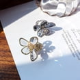 thumbnail image 4 of Adjustable Gold Plated Flower Ring with Gemstone Inlay Copper Statement Jewelry Exaggerated Petal Design Gifts, 4 of 6