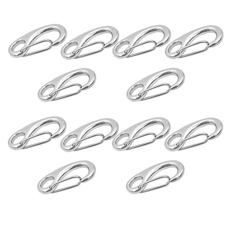 

10Pcs Egg Shape Snap Hooks Marine Stainless Steel Multifunctional Hiking Camping Belt Carabiner 50mm