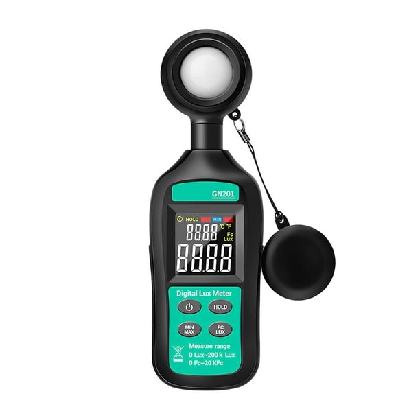 Riwesomey Luxómetro digital Medidor de luminancia preciso Medidor de brillo digital portátil Diseño de apagado automático Medidores de medidas dimensionales Riwesomey TO001997-00