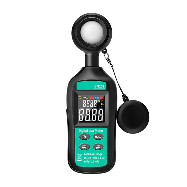 Eigraketly Luxómetro digital Medidor de luminancia preciso Medidor de brillo digital portátil Diseño de apagado automático Medidores de medidas dimensionales Eigraketly TO001997-00