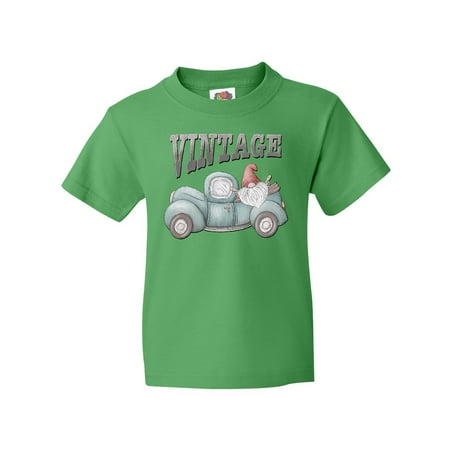 Inktastic Vintage Pickup Truck with Gnome Youth T-Shirt