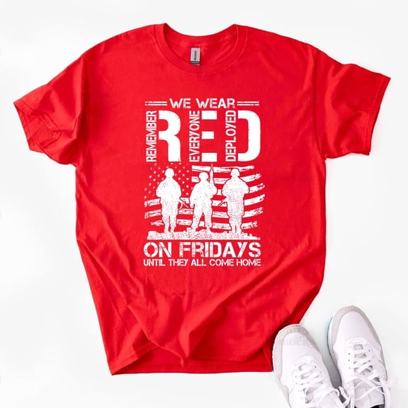 RED Friday Military Veteran Shirt, Remember Everyone Deployed Tee