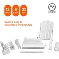 thumbnail image 4 of Nalone Folding Adirondack Chairs Set of 2, HDPE Oversized Patio Chairs with Cup Holder and Cushion, Weather Resistant for Garden, Deck, Fire Pit and Campfire(White), 4 of 7