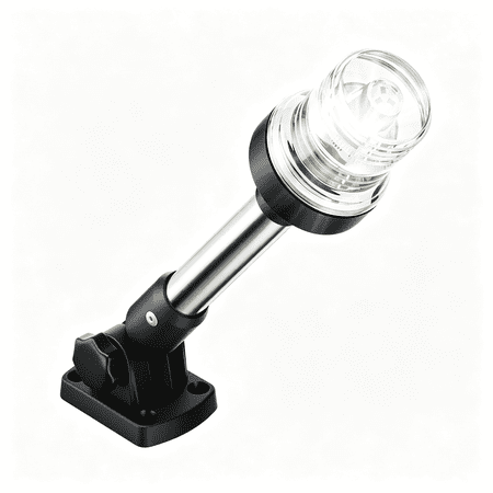 HIBIBUD 9 Inches Anchor Light Stern Light, Waterproof Ip67 White Fold Down Back Navigation Lights for Boats Led for Marine Pontoon, Jon Boat, Bass Boat (12-24V)
