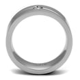 thumbnail image 2 of High polished (no plating) Stainless Steel Ring with AAA Grade CZ in Clear for Women Clear Stone Color Style TK2937 Size 10, 2 of 4