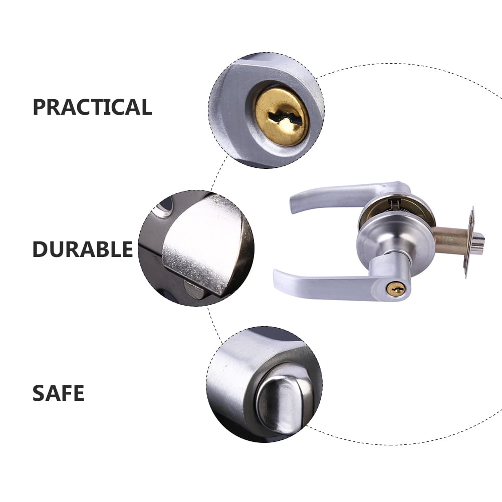Brushed Door Knobs Interior,Bath & Bed Privacy Door Knob, Keyless Door Lock Round Doorknobs with 3 Keys