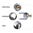 thumbnail image 5 of Front Door Lock Three Lever Handle Handles for Interior Doors House Room Kit Office Three-Bar Household Stainless Steel, 5 of 6