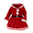 thumbnail image 1 of JLMSPLWG Robes de Noël pour Enfants Robe de Noël Rouge et Verte Filles Bébé Fille Robe de Concert de Noël Tenue de Saint-Valentin Fille Vêtements, Rouge 18-24 Mois, 1 of 8