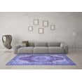 thumbnail image 3 of Ahgly Company Indoor Square Medallion Blue Traditional Area Rugs, 8' Square, 3 of 4