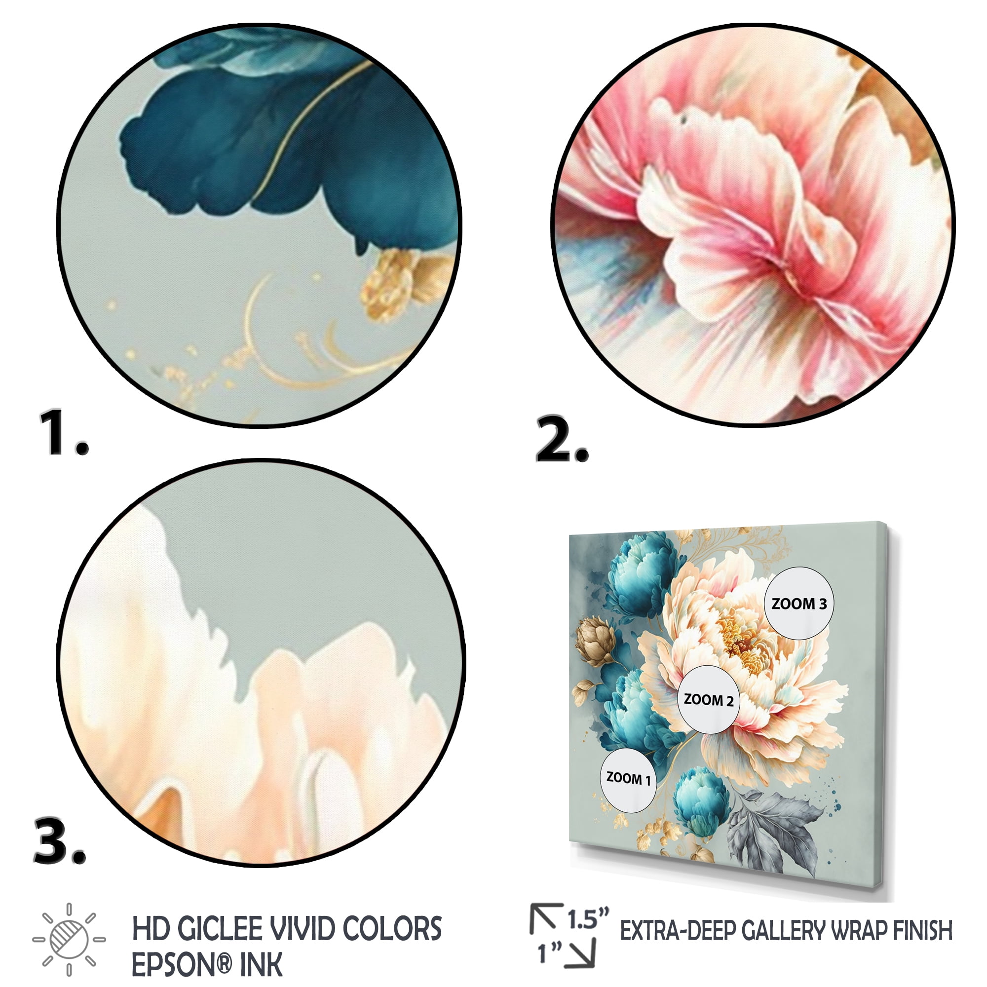 Designart Multi-Color Blooming Flowers IV Canvas Wall Art