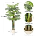 thumbnail image 2 of Yeshouse Palmera artificial de caña dorada, plantas artificiales grandes para sala de estar, patio, decoración interior y exterior del hogar con base blanca, 2 of 6