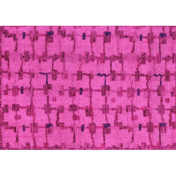 Ahgly Company Indoor Rectangle Abstract Pink Modern Area Rugs, 5' x 8'