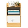 thumbnail image 3 of Trayknick Bedside Table, Bedroom Nightstand, Rustic End Table with Drawer and Storage Shelf, Couch Table Wooden Bedside Table for Living Room, 3 of 13