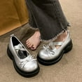 thumbnail image 4 of Sweet Lolita Cosplay Flat Mary Jane Shoes Cute Goth Chunky Platform Dress Pumps Shoes PU Leather Oxfords for Women, 4 of 8