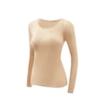 thumbnail image 4 of Hilenly Thin Long Johns for Women Thermal Underwear Lightweight Soft Stretchy Seamless Base Layering Clothes Thermals Top and Bottom Set, 4 of 9