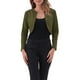 thumbnail image 1 of INSPIRAR CHIC Cárdigan Corto de Mujer con Mangas Largas y Cuello Redondo, Ligero, Talla XL, Verde Ejército, 1 of 6