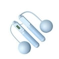 thumbnail image 3 of pitrice PVC Corde à Sauter Portable Remplacement Numérique Couleur Unie Intérieur Extérieur Bouton Contrôle Ergonomique Réglable Cordes à Sauter Bleu 2 en 1, 3 of 9