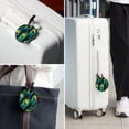 thumbnail image 6 of Peacock Feathers 2pcs PU Leather Round Bag Tags with Privacy Cover and Name ID Tag - Suitcase Tags for Travel Luggage, Handbags, Backpacks, School Bags, 6 of 6