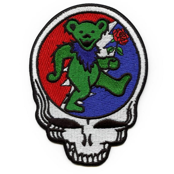 Grateful Dead Skull Dancing Bear Patch Rock SYF Band Embroidered Iron On