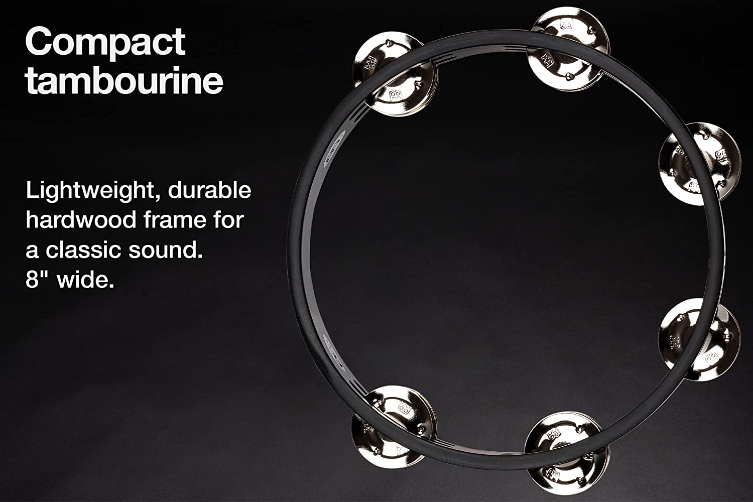 Meinl Percussion CTA2S-BK Compact Tambourine