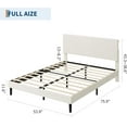 thumbnail image 3 of GloryStar Corduroy USB Charging Platform Bed, Adjustable Storage Headboard with Wooden Slat Support, No Box Spring Required, 3 of 7