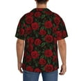 thumbnail image 5 of KLL Rose Print Men's Shirt Short Sleeve Button Down Summer Cuba Beach Shirts- 4X-Large, 5 of 7